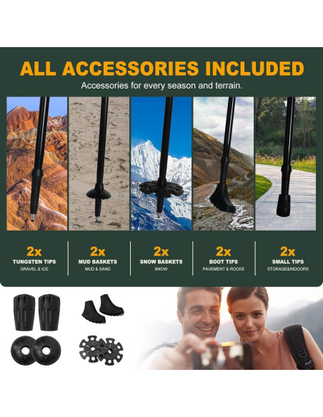 Bastones de Trekking Plegables WHDZHSHD de Aluminio 130 cm