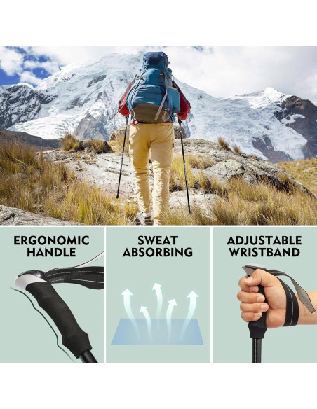 Bastones de Trekking Plegables WHDZHSHD de Aluminio 130 cm