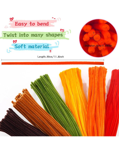 500 Limpiapipas Chenille Multicolor URSDIART 6mm x 30.48cm