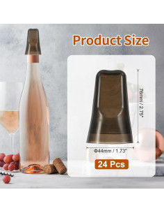 24 Tapas de Vertido Universales uxcell - Cubiertas para Botellas de Licor, Negro 2