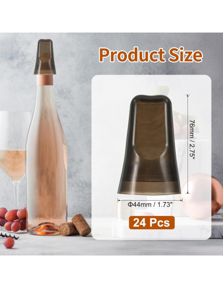 24 Tapas de Vertido Universales uxcell - Cubiertas para Botellas de Licor, Negro