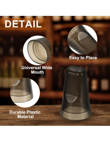 24 Tapas de Vertido Universales uxcell - Cubiertas para Botellas de Licor, Negro