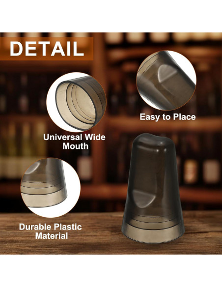 24 Tapas de Vertido Universales uxcell - Cubiertas para Botellas de Licor, Negro