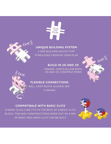 Nano Clics 125 Piezas - Juguetes de Construcción Educativos