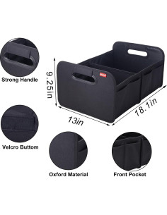 Organizador de Maletero TITIYIOF 35L Plegable Impermeable Negro 2