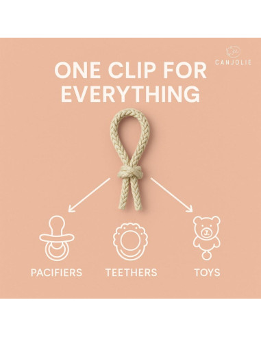 Clip de Chupete de Madera 2 Pack para Niña - Diseño de Perlas