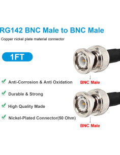 Cable Coaxial BNC Macho a BNC Macho RG142 0.30m 50 Ohmios 2