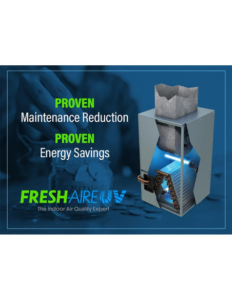 Purificador de aire Fresh-Aire UV AHU con lámpara dual y luz UV
