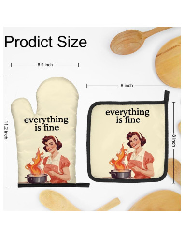 Juego de Manoplas y Soportes para Ollas DYJYBMY Beige