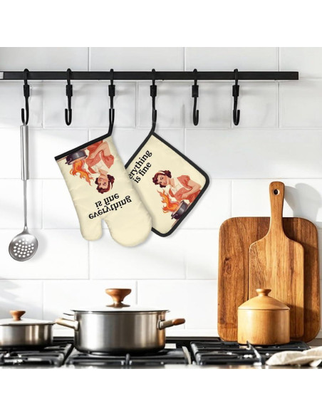 Juego de Manoplas y Soportes para Ollas DYJYBMY Beige Juego de Manoplas y Soportes para Ollas DYJYBMY Beige