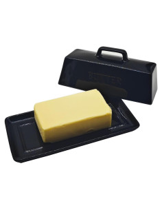 Plato de Mantequilla Cerámica MKYHBOO con Tapa Negra 0.8kg