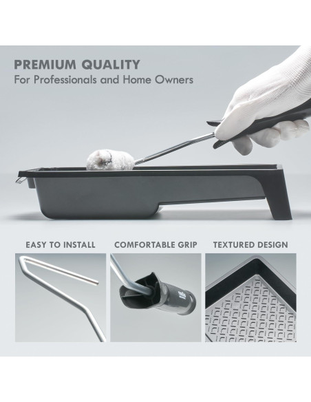 Kit de Rodillo de Pintura Mini Remolika 5 Piezas 4" Microfibra