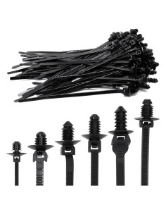 60 Sujetadores de Montaje a Presión SWZHAI Nylon Negro