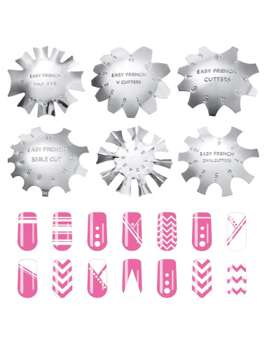 Cortador de Bordes de Manicura Mudder 6 Patrones Acero Inoxidable