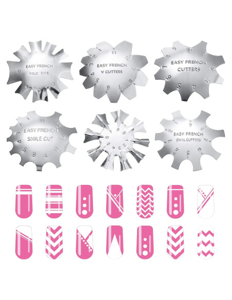 Cortador de Bordes de Manicura Mudder 6 Patrones Acero Inoxidable