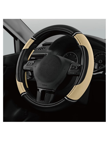 Cubierta de Volante de Cuero Road Comforts Beige 36.83-38.1 cm