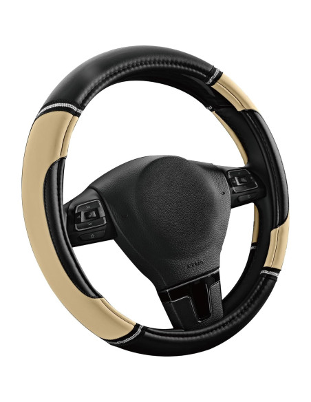 Cubierta de Volante de Cuero Road Comforts Beige 36.83-38.1 cm Cubierta de Volante de Cuero Road Comforts Beige 36.83-38.1 cm