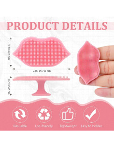2 Piezas Exfoliantes Labiales de Silicona Giesiery - Rosa 2