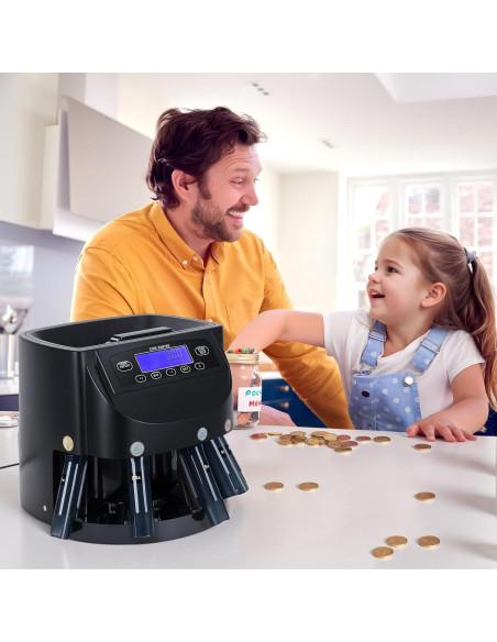 Máquina Contadora de Monedas Digital Curfair, 500 Monedas, LCD