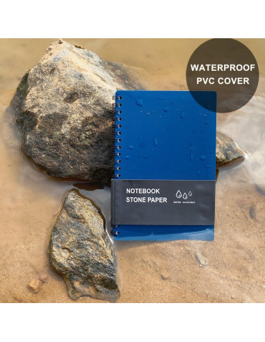 Cuadernos Espirales Impermeables WRENBEN A6 Negro - 2 Pack