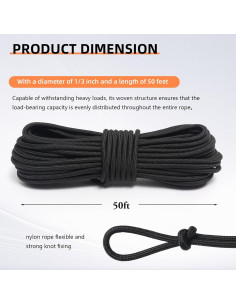 Cuerda de Nylon 8mm 15M XINSHUNCAN Resistente para Camping 2