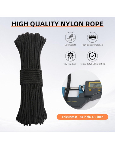 Cuerda de Nylon 8mm 15M XINSHUNCAN Resistente para Camping