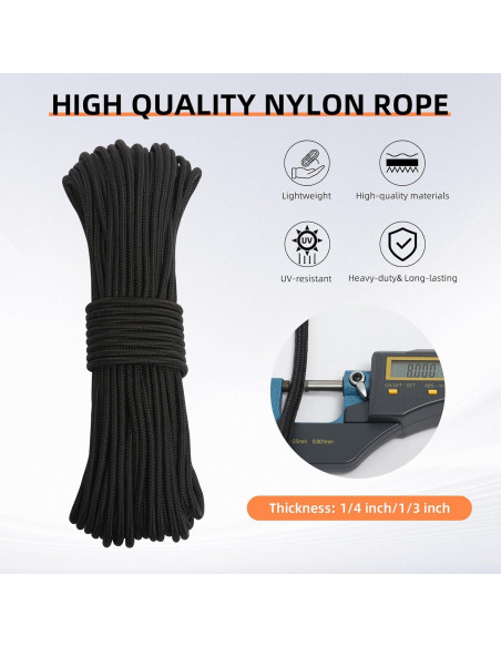 Cuerda de Nylon 8mm 15M XINSHUNCAN Resistente para Camping