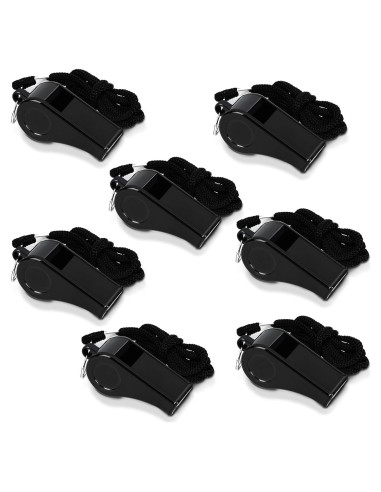 Paquete de 7 Silbatos SANNIX con Cordón - Sonido Fuerte y Nítido