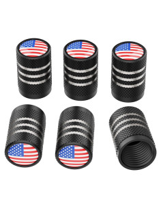 Tapas de Válvula de Neumático RVPNR - Paquete de 6 Aluminio Negro