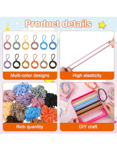 Kit de Anillos de Tejer Hotop 1200 Pcs Multicolor 12 Colores 2