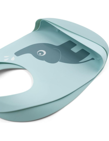 Baberos de Silicona Azul Done by Deer Elphee 2-Pack Ajustables