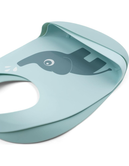 Baberos de Silicona Azul Done by Deer Elphee 2-Pack Ajustables