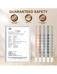Clip de Chupete de Silicona 100% Grado Alimenticio - Paquete de 5 2