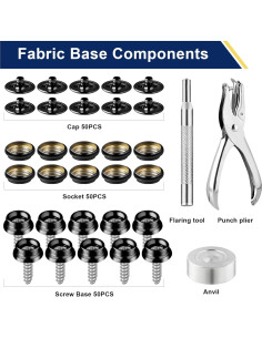 Kit de Botones de Presión Hicdaw 155 Piezas Acero Inoxidable 2