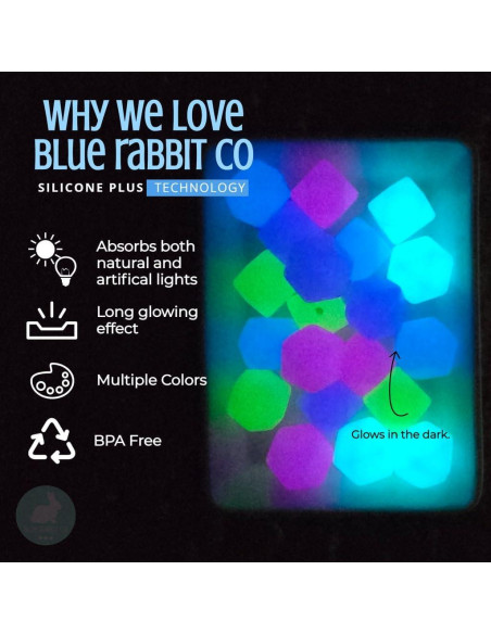 Perlas de Silicona Hexagonales 14mm Blue Rabbit Co - 20 Piezas
