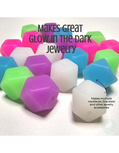 Perlas de Silicona Hexagonales 14mm Blue Rabbit Co - 20 Piezas