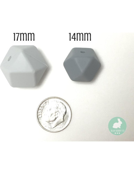 Perlas de Silicona Hexagonales 14mm Blue Rabbit Co - 20 Piezas