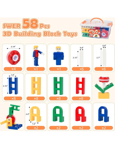 Set de Juguetes de Construcción 58 Piezas Qibaolejiao STEM