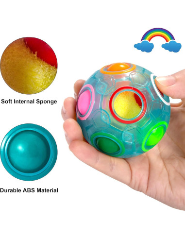 Bola Mágica Arcoíris Vdealen - Juego Antiestrés 7 cm - Paquete de 4
