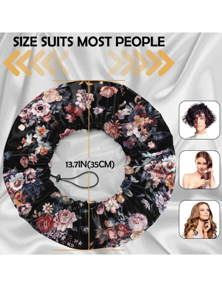 Gorro de Ducha Reutilizable BHAHB Doble Capa Ajustable Rosa