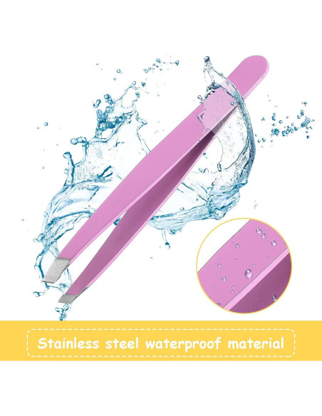 16 Pinzas de Cejas Inclinadas Maitys Acero Inoxidable Precisión