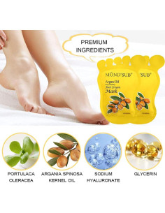 Mascarilla Hidratante para Pies MOND'SUB con Aceite de Argán - 5 Pares 2