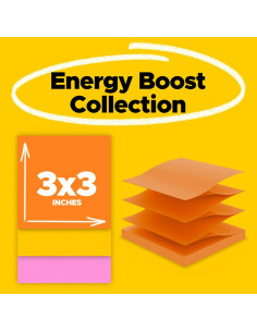 Notas Post-it Súper Adhesivas 7.6x7.6 cm 18 Blocs Energía Impulsora 2