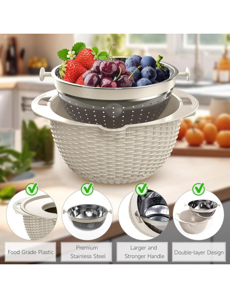 Juego de Colador 4 en 1 Balavina - Acero Inoxidable Beige Juego de Colador 4 en 1 Balavina - Acero Inoxidable Beige