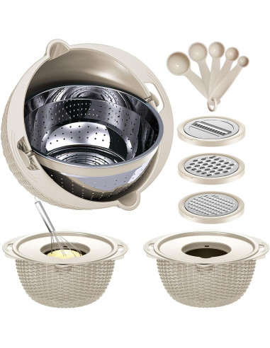 Juego de Colador 4 en 1 Balavina - Acero Inoxidable Beige