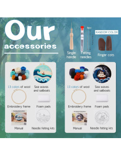Kit de Fieltro de Aguja QMNNMA - Olas del Mar y Veleros 2