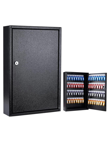 Caja de Llaves Montada en Pared Furnishh 64 Posiciones Negra Caja de Llaves Montada en Pared Furnishh 64 Posiciones Negra