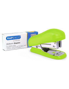 Grapadora Mini Bicho Rapesco Verde 12 Hojas con 1000 Grapas