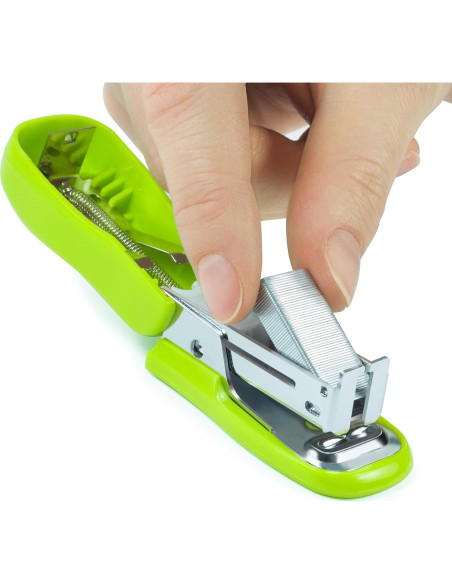 Grapadora Mini Bicho Rapesco Verde 12 Hojas con 1000 Grapas