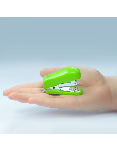 Grapadora Mini Bicho Rapesco Verde 12 Hojas con 1000 Grapas